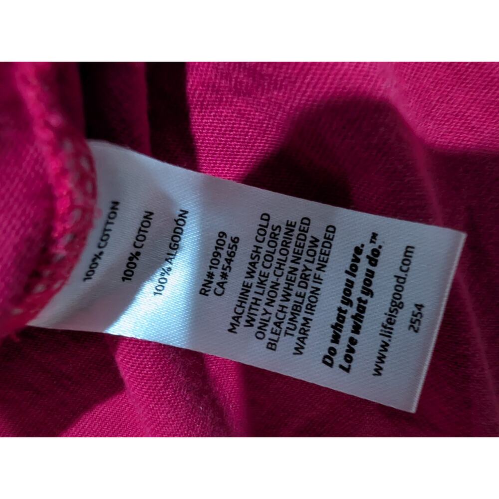 Life Is Good Livin On A Pair Flip Flops Classic Fit Shirt Women's Medium Pink - Picture 9 of 13